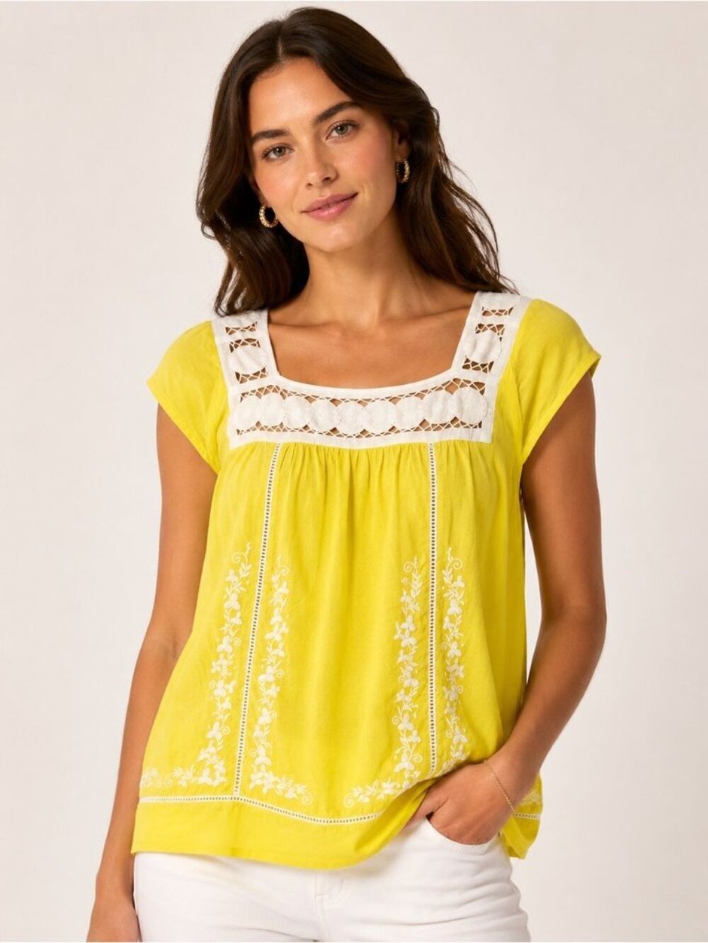Moulinette Soeurs Anthropologie Yellow Top Women's Size 6